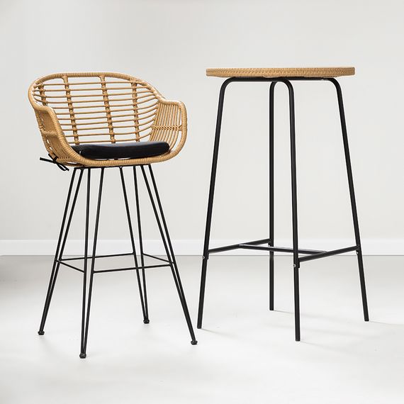 Стул барный Vetle Bent, ротанг, Bergenson Bjorn, изображение 2