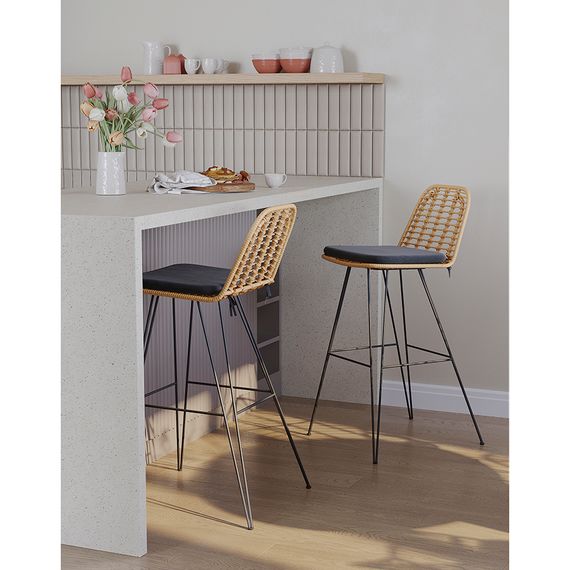 Стул барный Vetle Flat, ротанг, Bergenson Bjorn, изображение 4