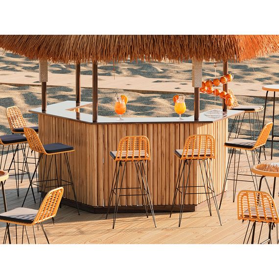 Стул барный Vetle Flat, ротанг, Bergenson Bjorn, изображение 8